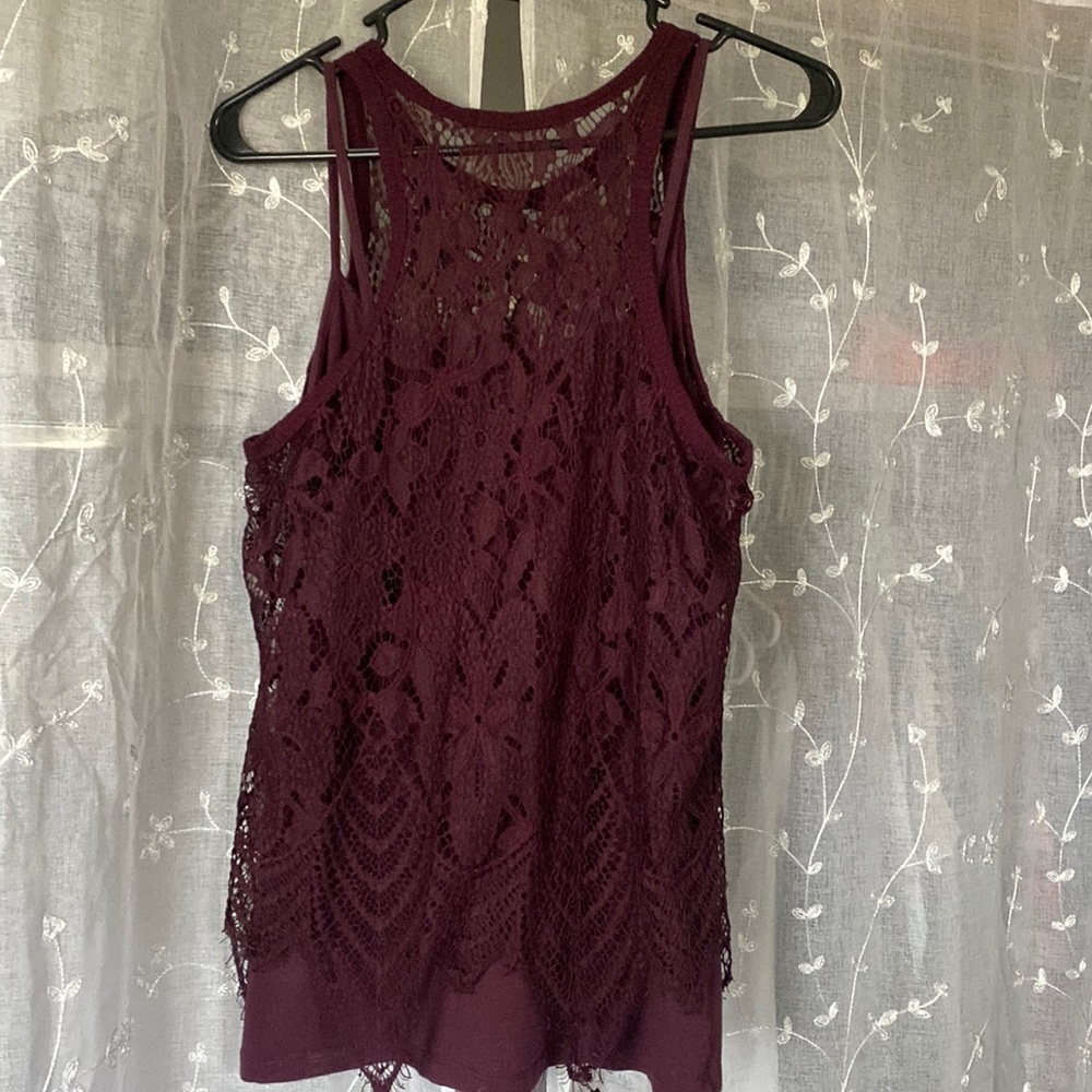 Purple lace tank with matching Cami